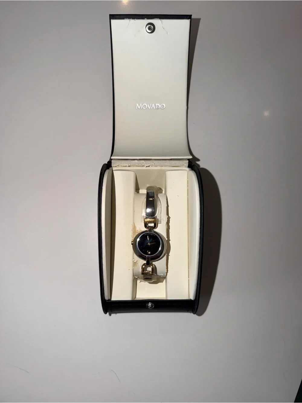 Movado Women’s Black Dial Two-Tone Bracelet Watch